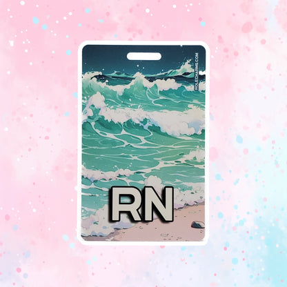 Beach Time (RN) - Horizontal Role ID Badge