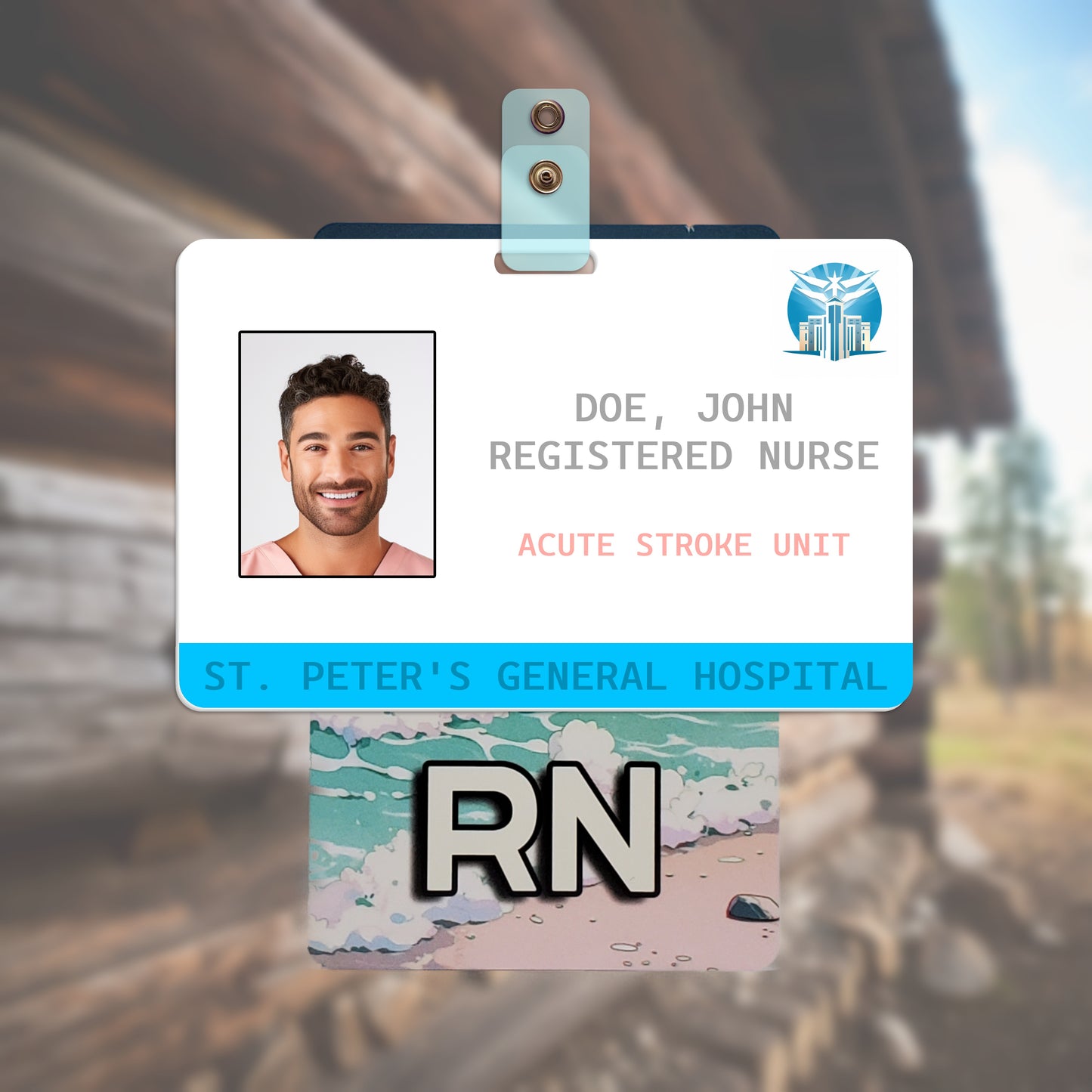 Beach Time (RN) - Horizontal Role ID Badge