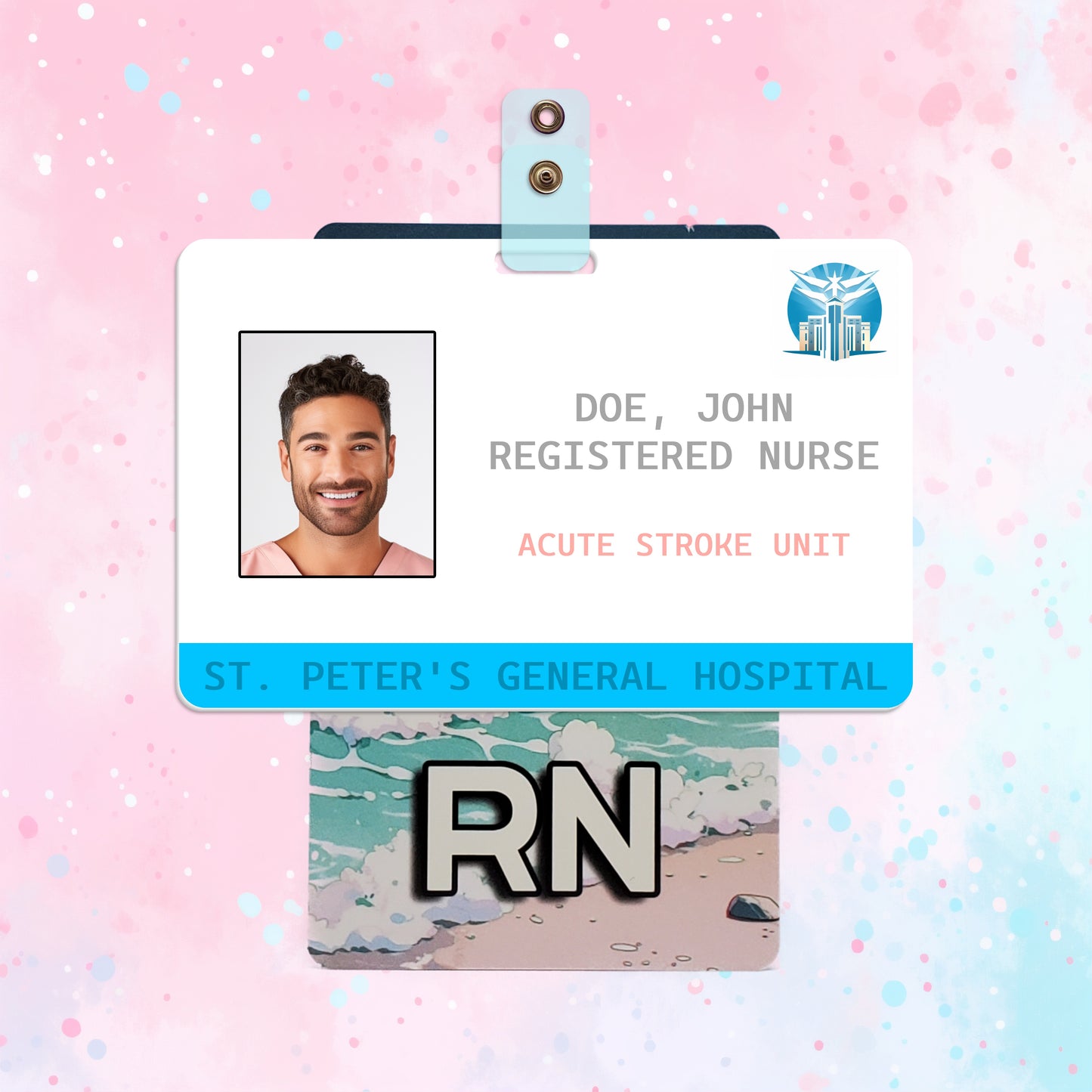 Beach Time (RN) - Horizontal Role ID Badge