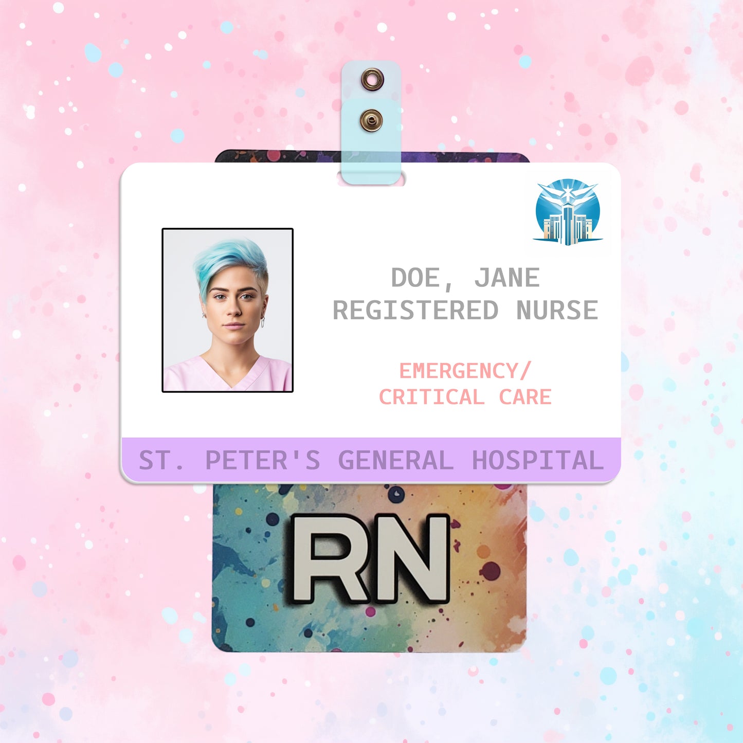 Paint Spatter (RN) - Horizontal Role ID Badge