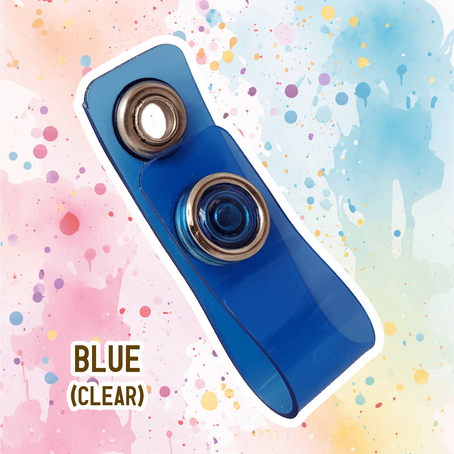 Badge Clip (Blue, Transluscent)