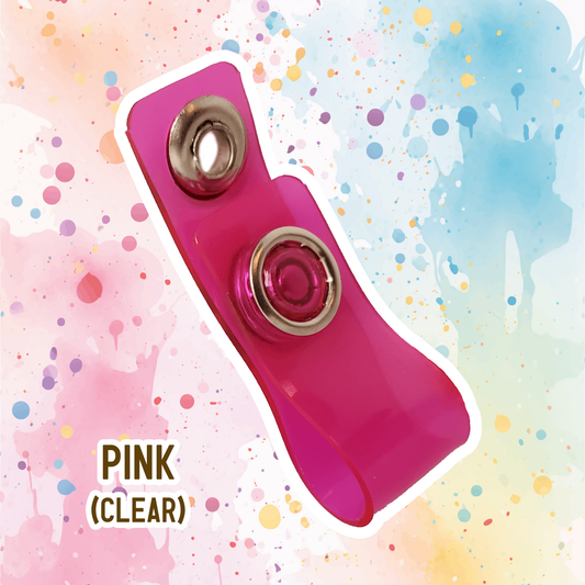 Badge Clip (Pink, Translucent)