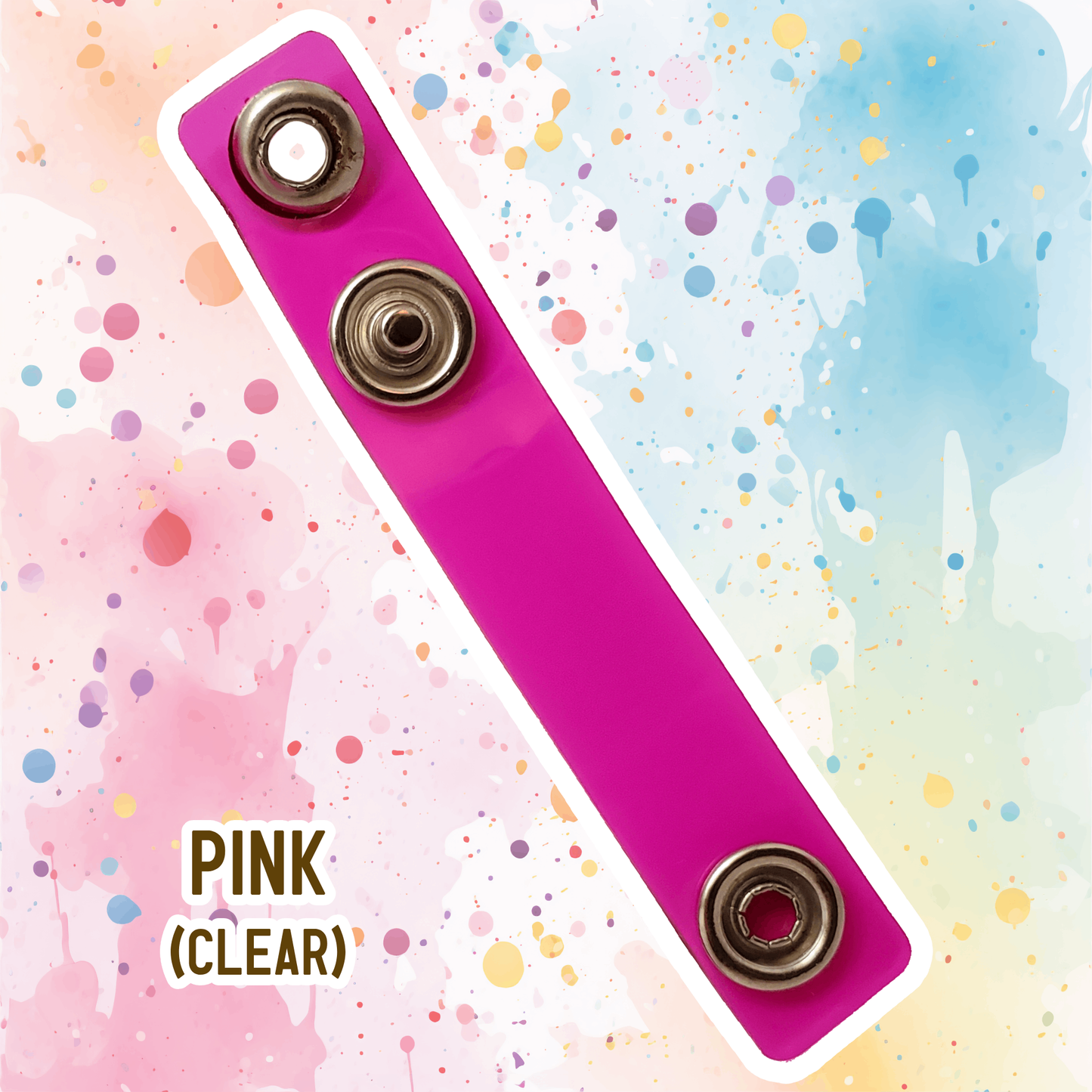 Badge Clip (Pink, Translucent)