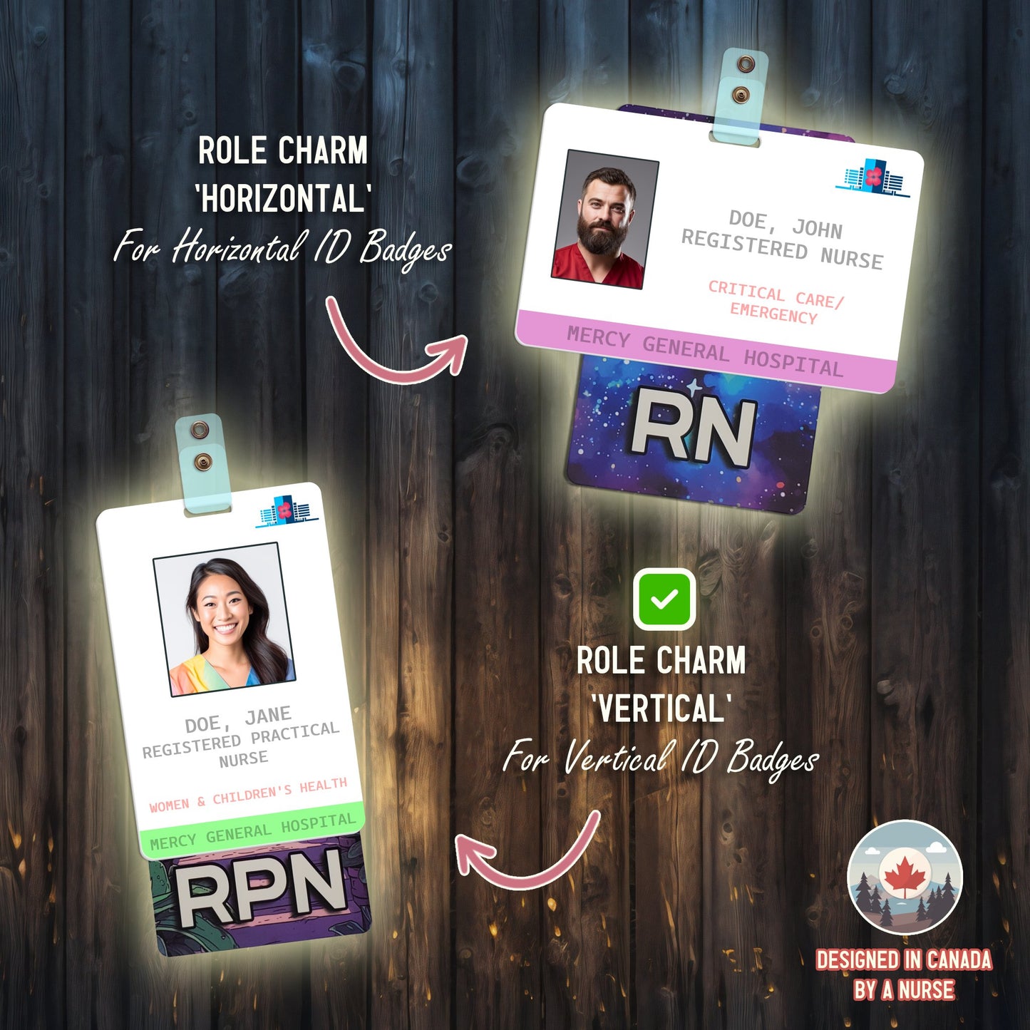 Beach Day (RN) - Vertical Role ID Badge