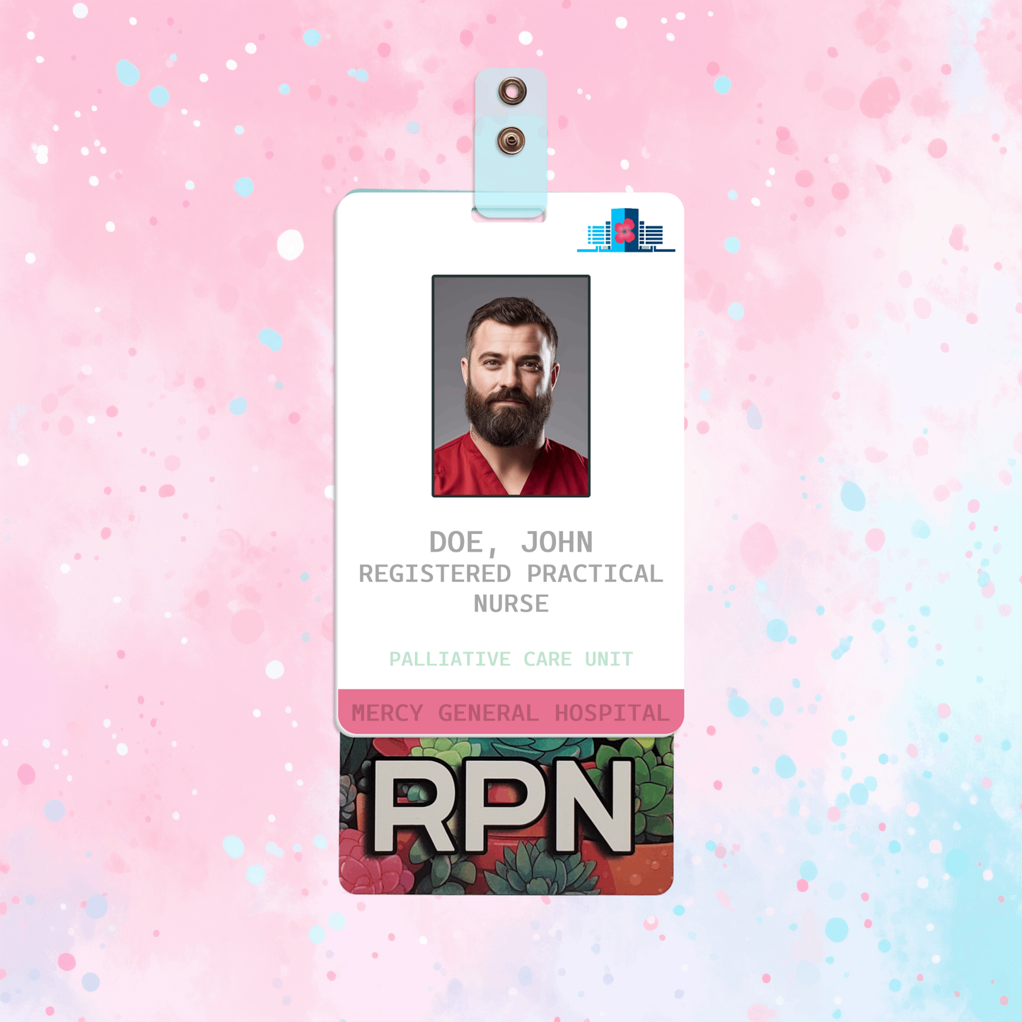 Succulent Garden (RPN) - Vertical Role ID Badge