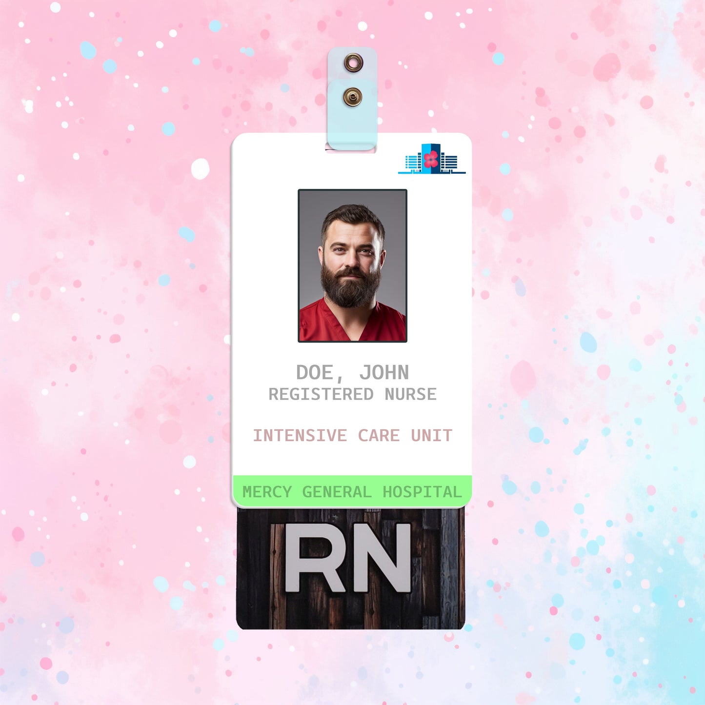 Wood Cabin (RN) - Vertical Role ID Badge [v1]