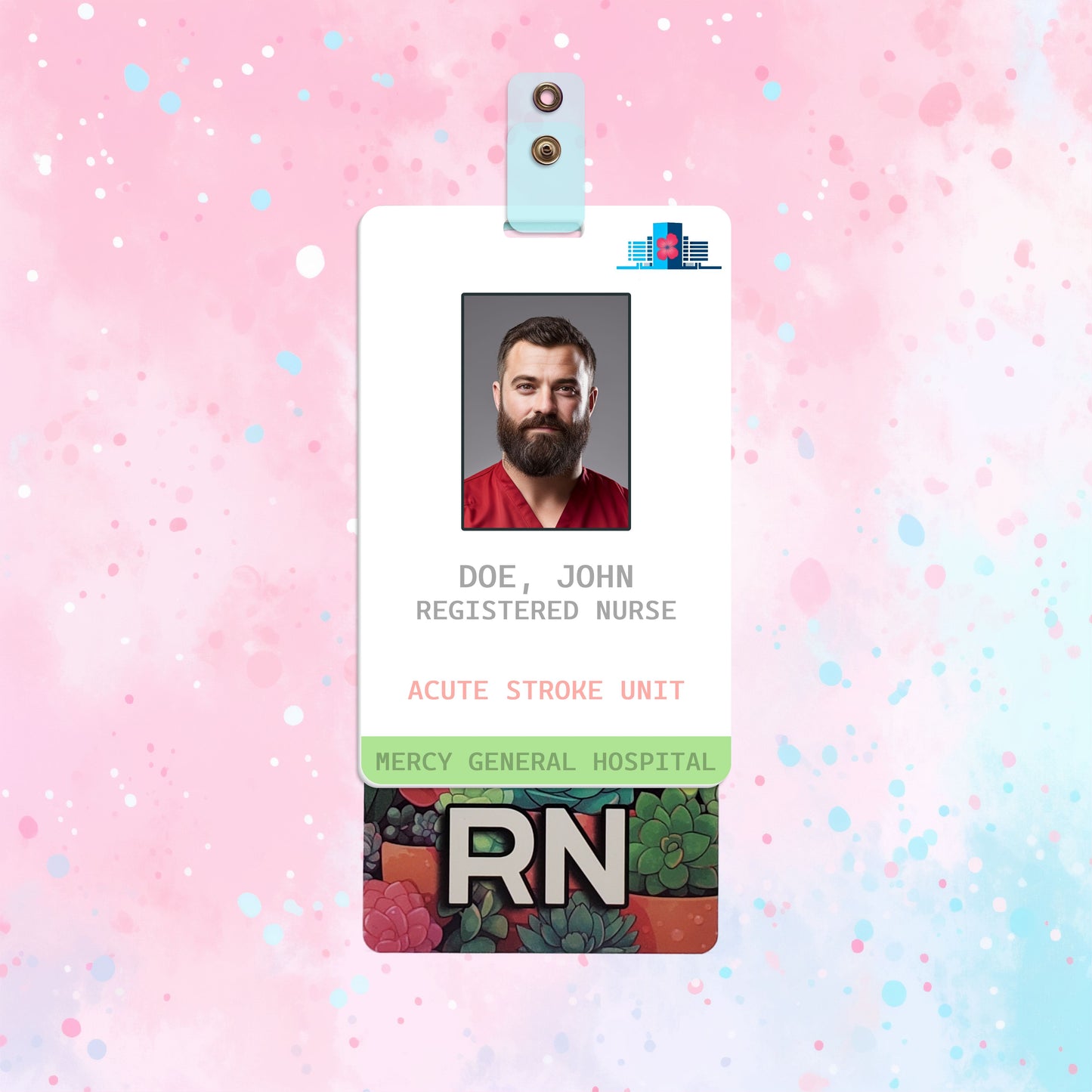 Succulent Garden (RN) - Vertical Role ID Badge